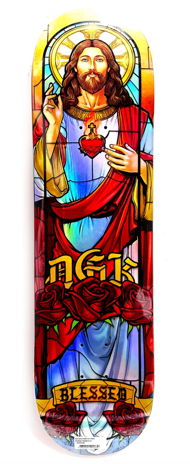 DGK Deck Prince of Peace Rainbow Blessed Jesus Christ Prismatic 8.1